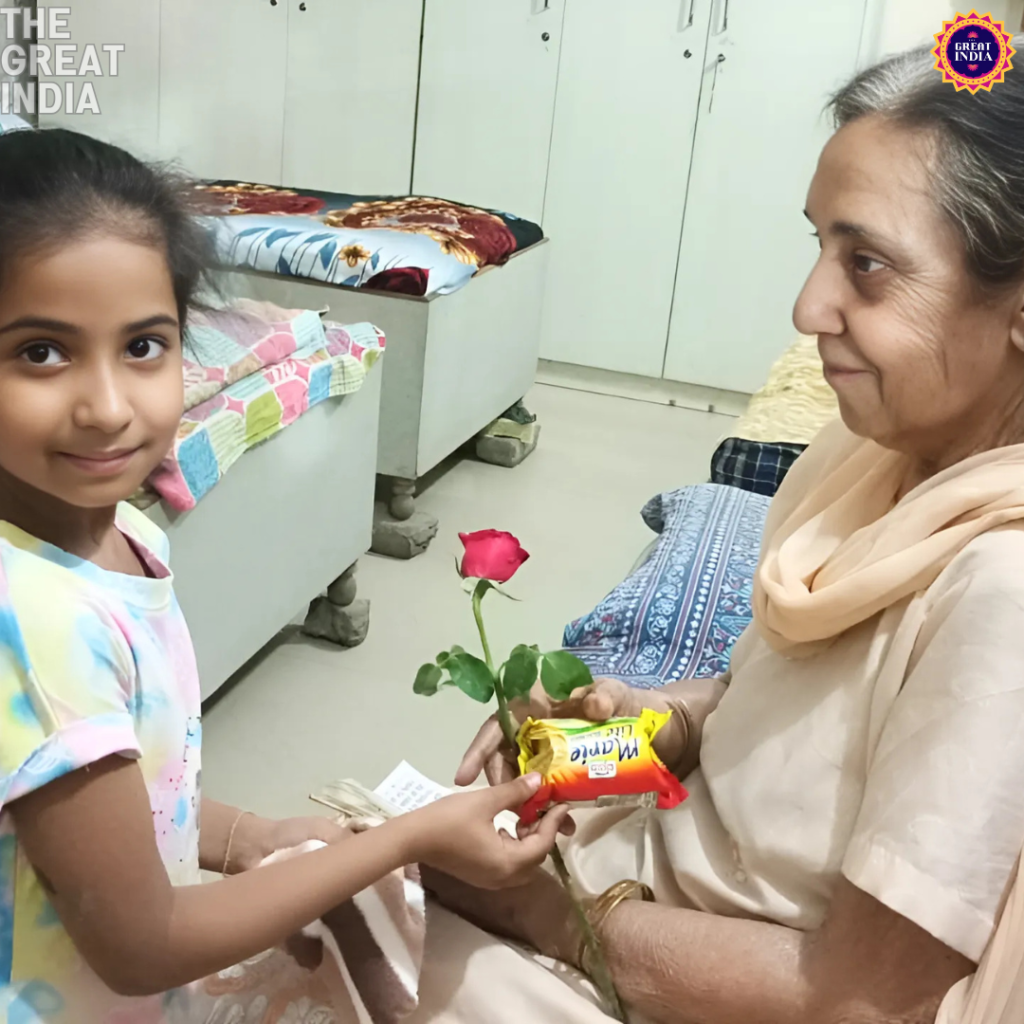 Little Socialist Shristi Gulati at Old age shelter